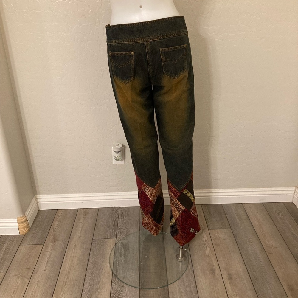 Rene Derhy Vintage Boho Patchwork Jeans Women’s Size 8 Hippie 90s Festival Pants - Picture 10 of 14